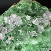 Quartz ( var. Amethyst ) on Fluorite