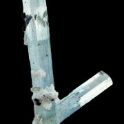 Beryl var. aquamarine, tourmaline