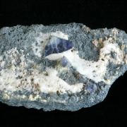 Benitoite with Joaquinite on Natrolite