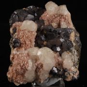 Rhodochrosite with Calcite and galena
