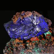 Azurite with Cuprite & Malachite