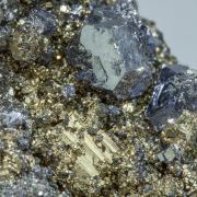 Galena with Pyrite and Calcite