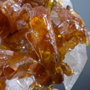 Orpiment -gemmy crystals on Calcite