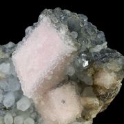Rhodochrosite, quartz