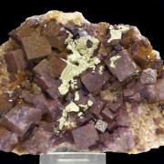 Fluorite, pyrite, calcite