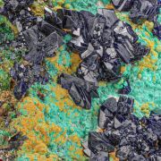 Azurite  on Malachite