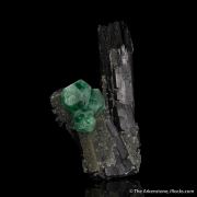 Fluorite on Schorl