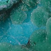 Quartz on Chrysocolla and Malachite
