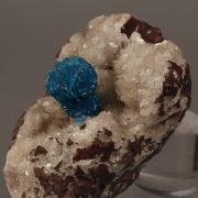 Cavansite with Stilbite on Heulandite.