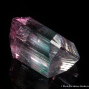 Tourmaline var. Achroite (rough and cut set)