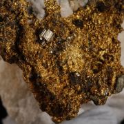 Gold with Bournonite on Quartz