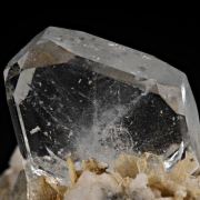Beryl var. Goshenite on Muscovite with Albite