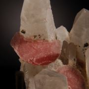 Rhodochrosite on Quartz with Sphalerite etc