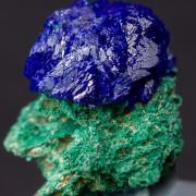 Azurite on Malachite