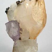 Calcite With Etched Fluorite Corner