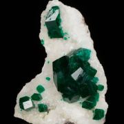 Dioptase on Calcite