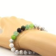 Emerald from Zambia + Peridot + Aventurine + Howlite Bracelet 8 mm Beads.
