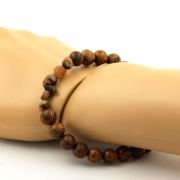 Andalusite from USA + wood Bracelet 8 mm Beads.