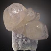 Calcite on Quartz (Amethyst)