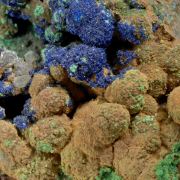 Adamite, Azurite w. Conichalcite - vintage