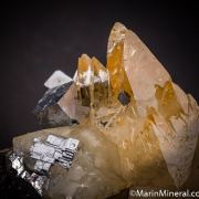 Calcite, Galena on Sphalerite