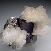 Barite, Galena on Fluorite