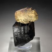 GOETHITE pseudomorph after SIDERITE, TOURMALINE var. SCHORL