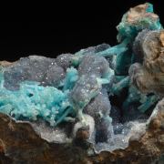 Quartz on Chrysocolla Pseudomorphs