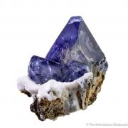 Benitoite on Natrolite