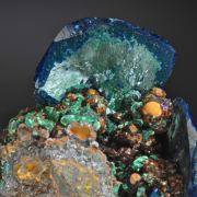 Azurite - bladed crystals altering to Malachite