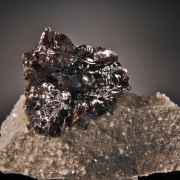 Sphalerite (red-black crystals) on Calcite with Fluorite