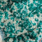 Dioptase  on Calcite
