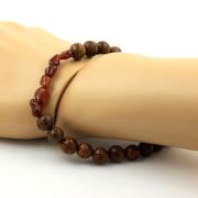 Spessartine Garnet from Mozambique + wood Bracelet 8 mm Beads.