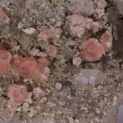 Pink FLUORITE on QUARTZ - Massif du Mont-Blanc, France