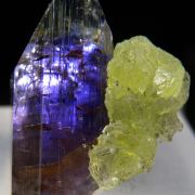 Prehnite on Tanzanite