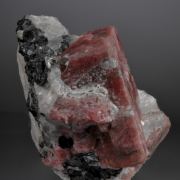 Rhodonite on Calcite with Franklinite