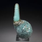 floater - CHRYSOCOLLA pseudomorph, MALACHITE