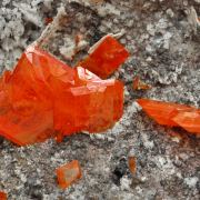 Wulfenite with Calcite
