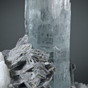 Beryl v. Aquamarine with Albite and Muscovite