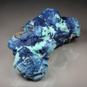 SHATTUCKITE pseudomorph after DIOPTASE after CALCITE, CHRYSOCOLLA