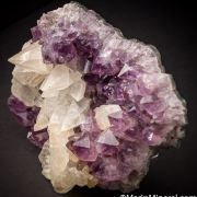 Calcite on Amethyst