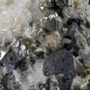 Digenite with Pyrite and Quartz