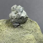 Stannite (twin) on Boulangerite - San Jose Mine, Oruro, Bolivia