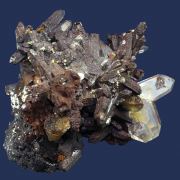 Quartz ( Japan-law twin ) with Siderite pseudomorphs