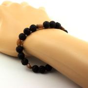Andalusite from USA + Lava Bracelet 8 mm Beads.