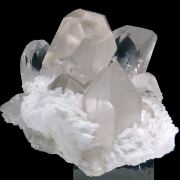 Topaz, quartz, albite