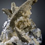 Pyrite on/replacing Pyrrhotite