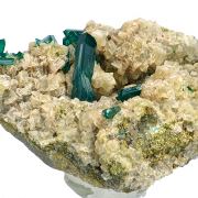 Dioptase, calcite