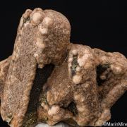 Rhodochrosite over Calcite with Pyrite
