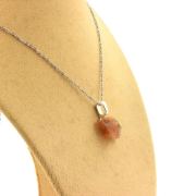 Raw Oregon Sunstone necklace. 7.02 ct.